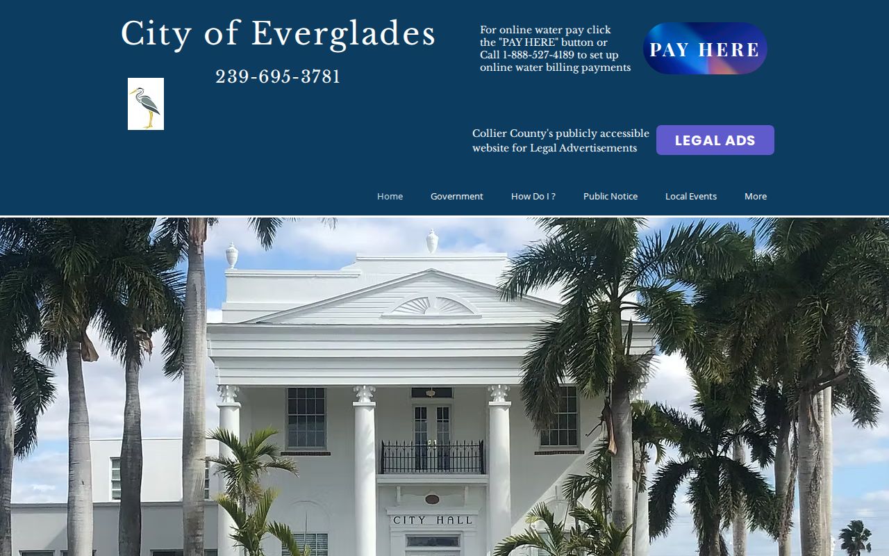Official Everglades City Hall website