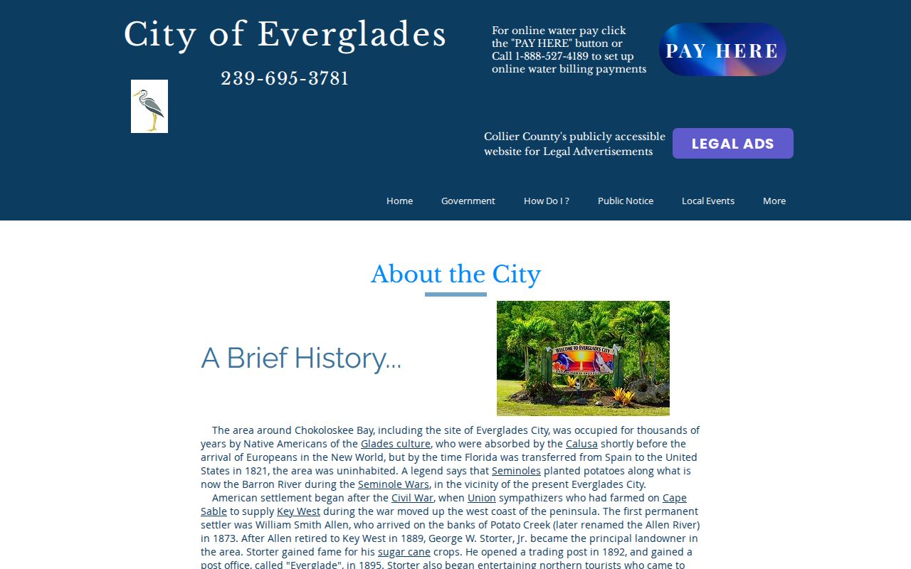 Everglades City official local history