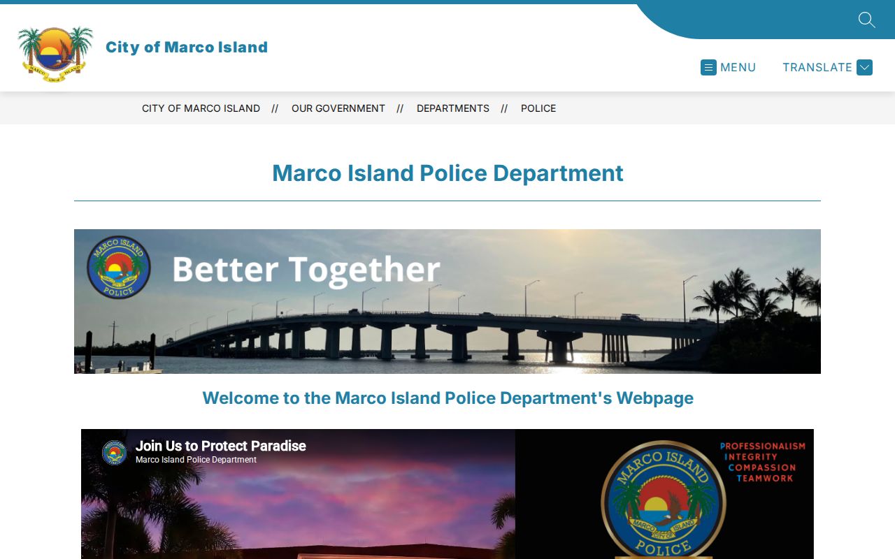 Official Marco Island Police Department page
