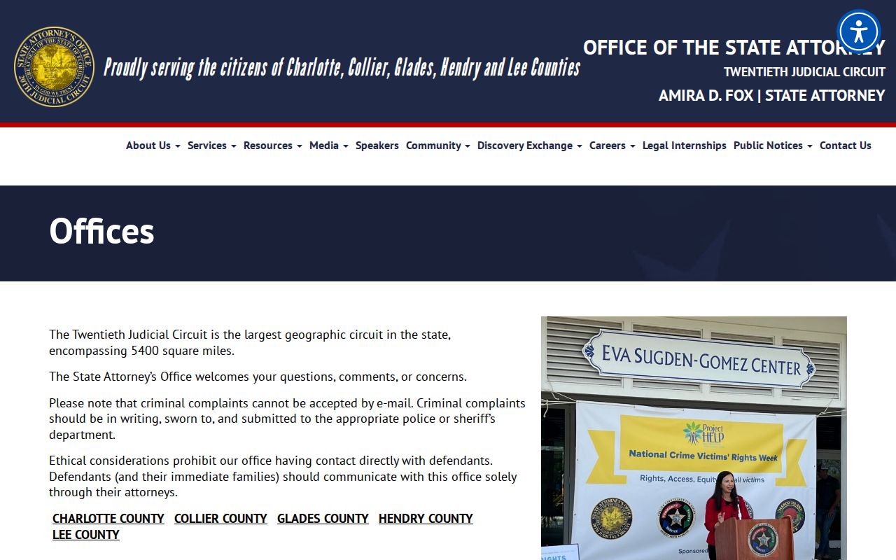 Twentieth Judicial Circuit State Attorney offices serving Marco Island